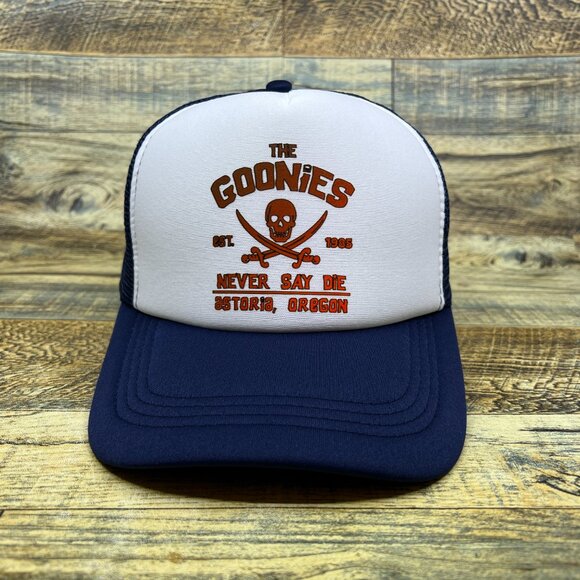 The Goonies Mens Trucker Hat Navy Snapback Fratellis Astoria Oregon Baseball Cap - Picture 2 of 8